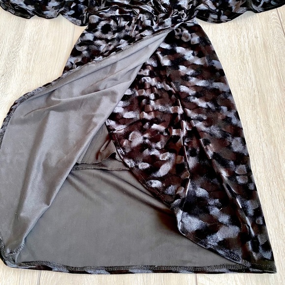 LULUS Black Velvet Wrap Dress - Picture 3 of 5